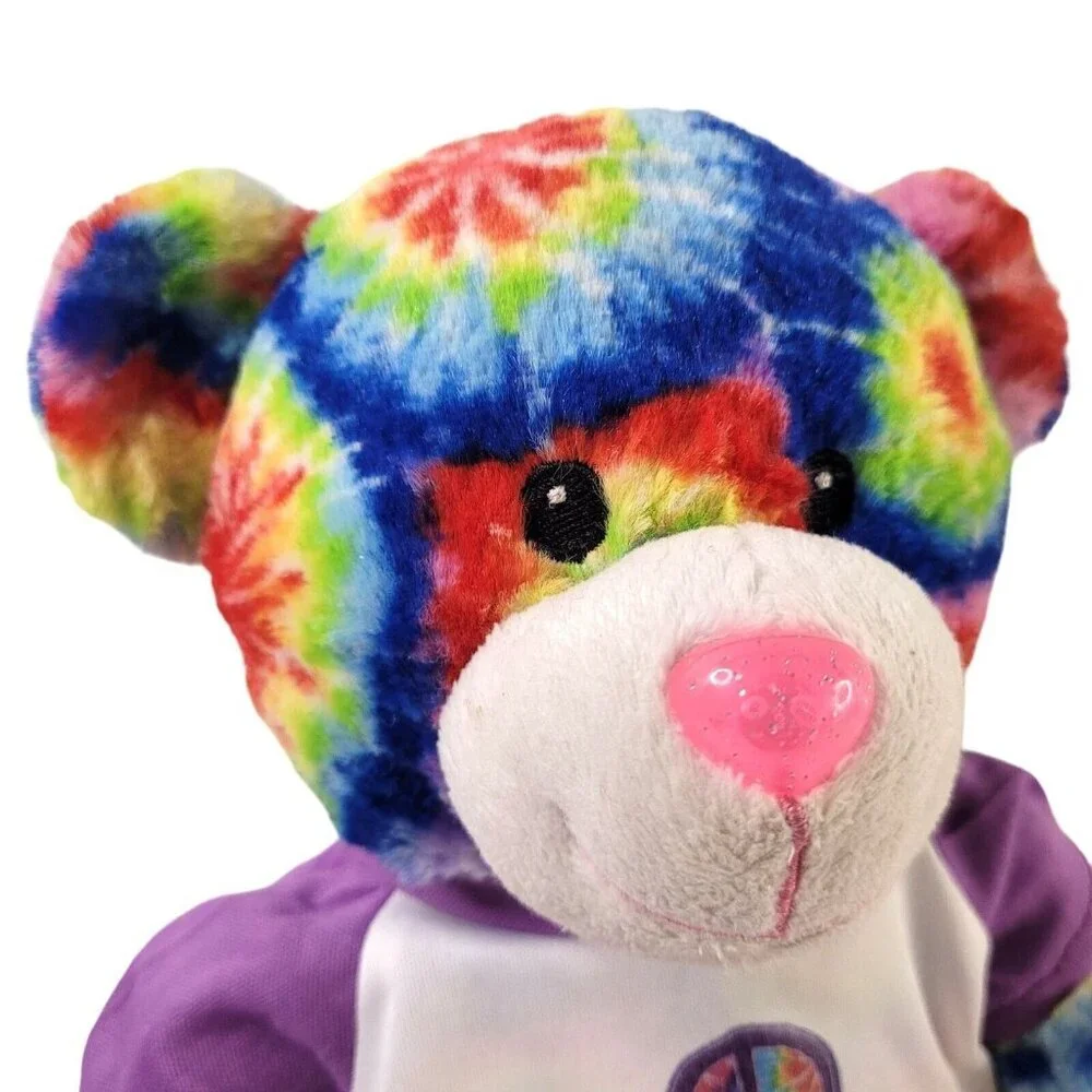 Peace Pals Tie-dyed Bear 12" Colorado Peace T-shirt Plush Stuffed Animal 2017 - Picture 5 of 8